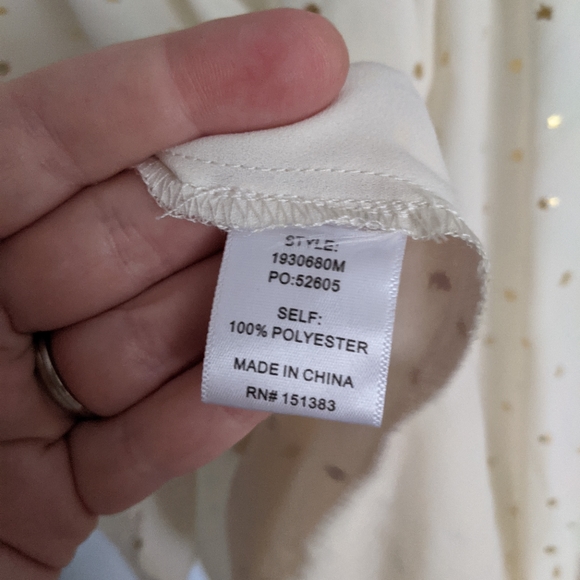 Current Air Smocked Gold Polka Dot Blouse - Picture 8 of 9